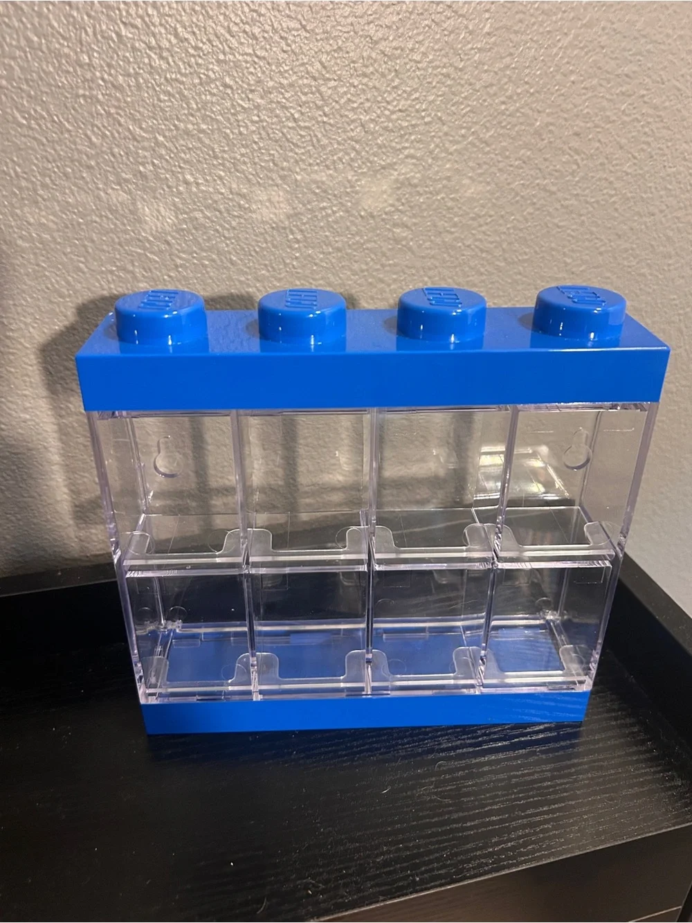 LEGO Minifigure Display Case 8 Blue Room Copenhagen Wall Mount Stackable Storage
